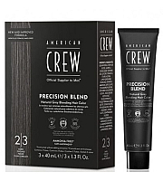 American Crew Precision Blend - Камуфляж для седых волос, Темный натуральный 2/3, 3*40 мл